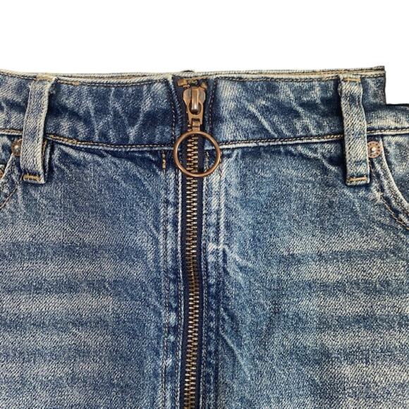 Free People We The Free Zip It Up 100% Cotton Denim Jean Skirt Women Sz 30 - Picture 4 of 10
